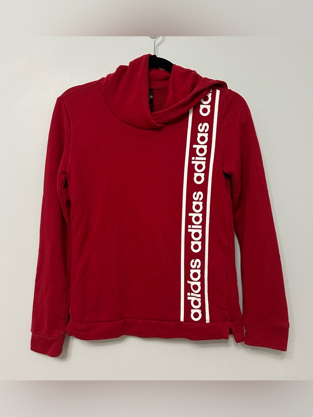 Adidas Celebrate Red Logo Long Sleeve Hoodie